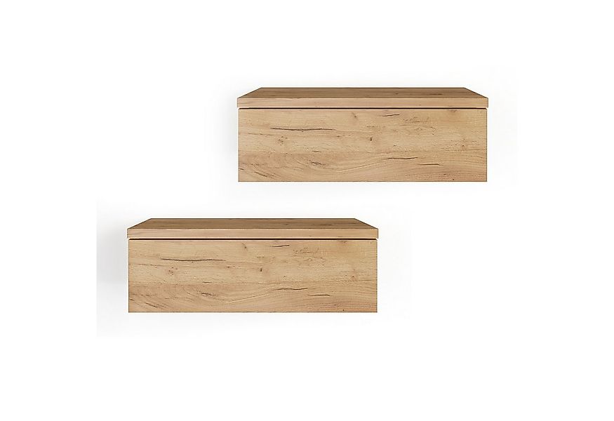 KOMTO Wandregal mit Schublade Monaco - Nachttisch Hängend Wandmontage, 2-tl günstig online kaufen