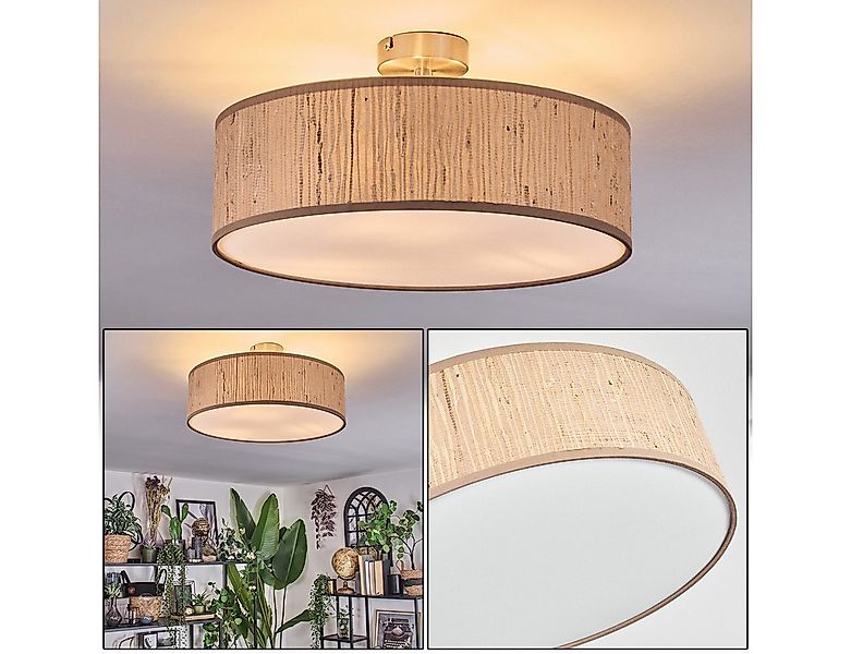 hofstein Deckenleuchte Deckenlampe aus Metall/Holz/Stoff/Kunststoff in Nick günstig online kaufen