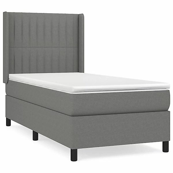 vidaXL Boxspringbett mit Matratze Dunkelgrau 90x200 cm Stoff1395862 günstig online kaufen