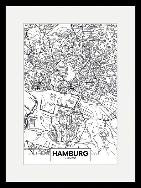 queence Bild "Hamburg Stadtkarte", Städte, (1 St.) günstig online kaufen