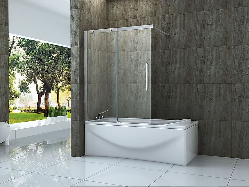 Alphabad Badewannenaufsatz Schiebetür-Duschtrennwand TRAMO 120 x 150 (Badew günstig online kaufen