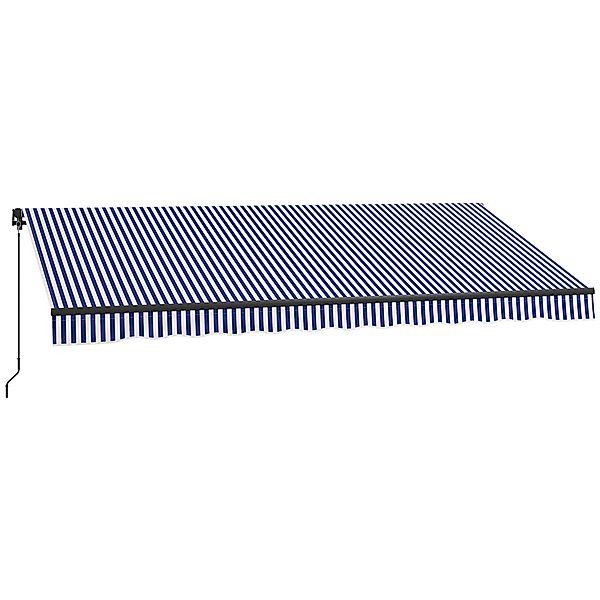 Outsunny Markise  4x3m Wandmontage Balkonmarkise mit Handkurbel, Sonnenschu günstig online kaufen