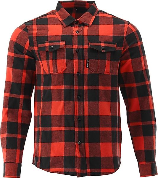 TRIZERATOP Flanellhemd Flanellhemd, Holzfällerhemd, Arbeitshemd rot/schwarz günstig online kaufen