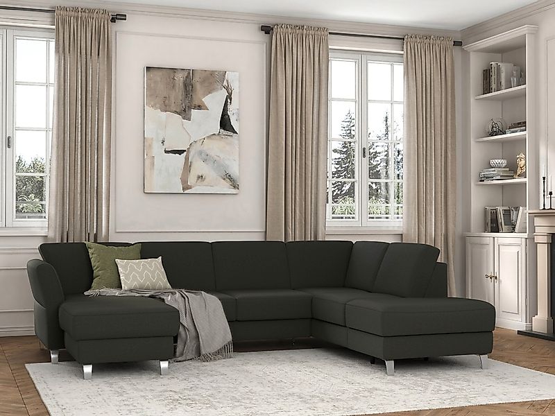 sit&more Wohnlandschaft »Visby U-Form« Wahlweise mit Bettfunktion und Staur günstig online kaufen