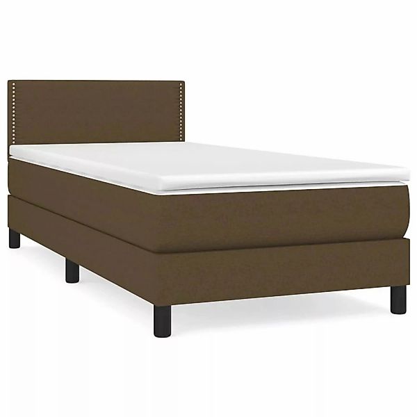 vidaXL Boxspringbett mit Matratze Dunkelbraun 90x190 cm Stoff1390039 günstig online kaufen