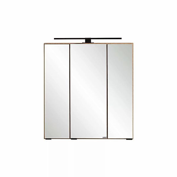 Spiegelschrank 60 cm mit LED-Aufbauleuchte in Wotan Eiche Nb. MARLING-03, B günstig online kaufen