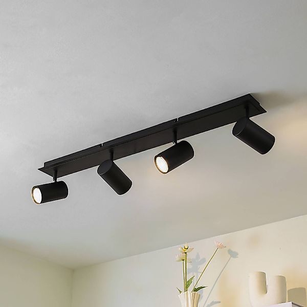 Lindby Deckenstrahler Joffrey, 80 cm, schwarz, 4-flg., GU10 günstig online kaufen