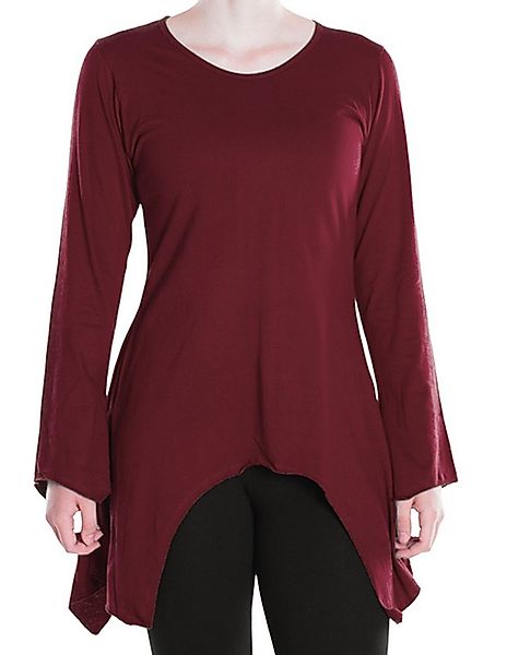 Vishes Tunikakleid Einfarbige Baumwoll Zipfel-Tunika Damen Langarm Herbst A günstig online kaufen