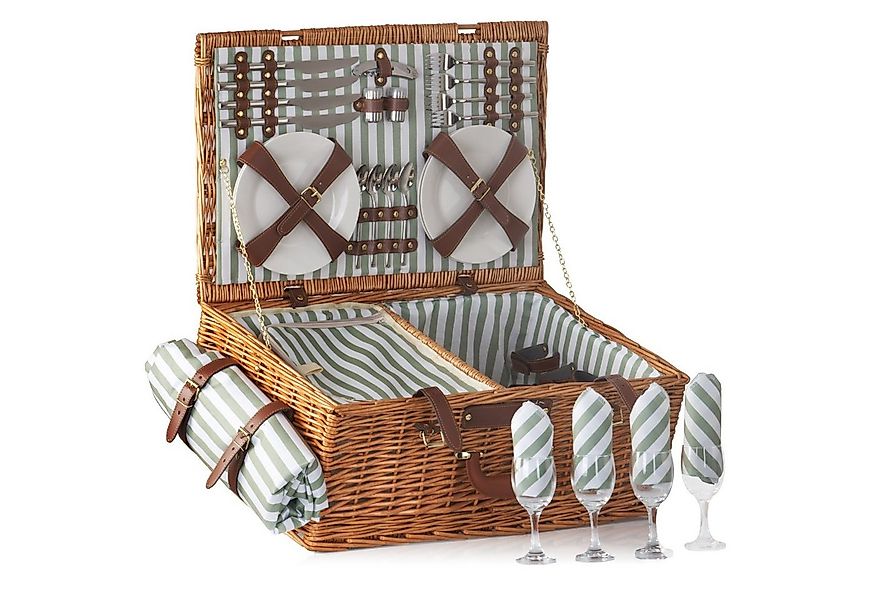 CampFeuer Picknickkorb 4 Personen mit Kühlfach und Geschirr-Set, 29-tlg, We günstig online kaufen
