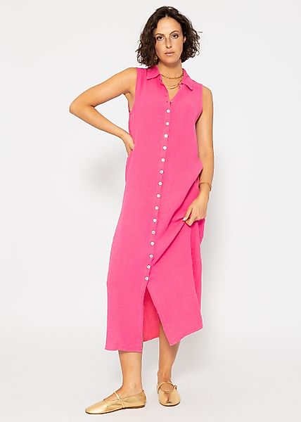 SASSYCLASSY Midikleid Ärmelloses Musselin Kleid mit günstig online kaufen