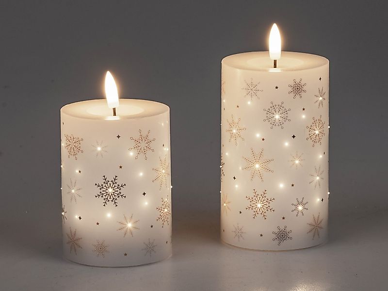 formano LED-Kerze Schneeflocke, Mit Timerfunktion, Weiß, günstig online kaufen