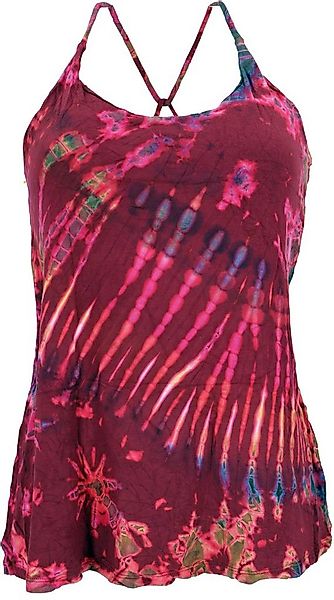 Guru-Shop T-Shirt Batik Hippie Top - rot Festival, Ethno Style, Hippie, alt günstig online kaufen