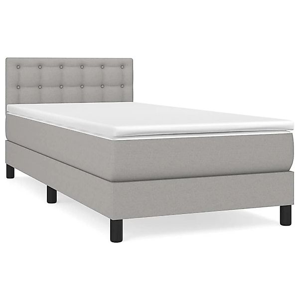 Vidaxl Boxspringbett Mit Matratze Hellgrau 100x200 Cm Stoff günstig online kaufen
