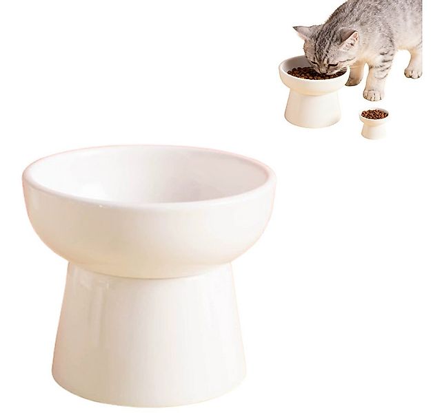 Ledander Futternapf Extra breiter erhöhter Katzenteller aus Keramik, flache günstig online kaufen