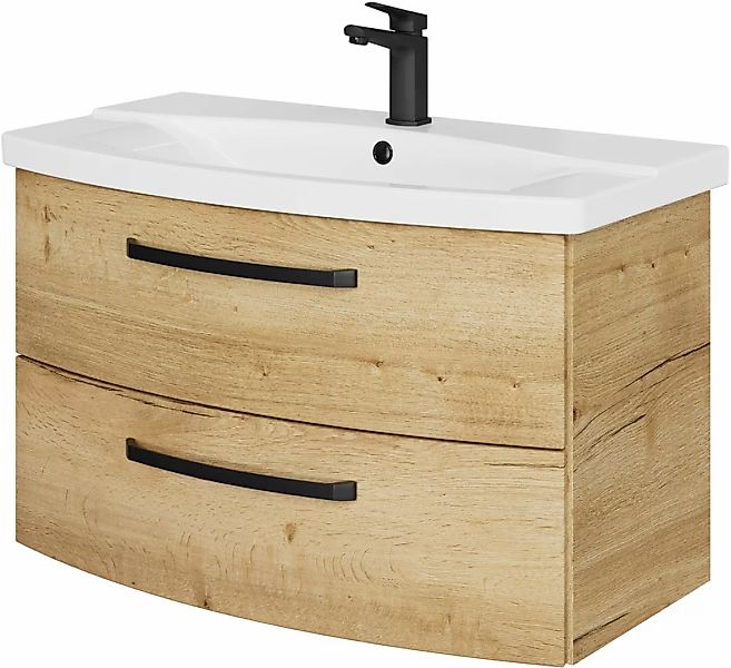 Saphir Badmöbel-Set »Serie 4010 5-teilig Keramik-Waschtisch mit LED-Spiegel günstig online kaufen
