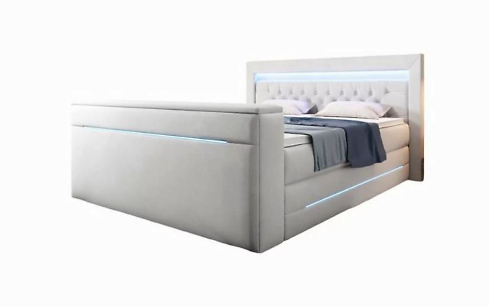 Luxusbetten24 Boxspringbett Pluto, mit TV Lift, RGB-Beleuchtung und Staurau günstig online kaufen