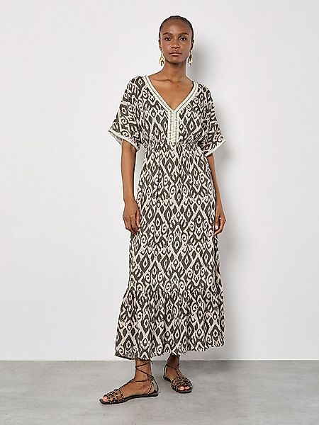 Apricot Maxikleid Ikat-Batwing-Maxikleid mit Crochet-Details günstig online kaufen