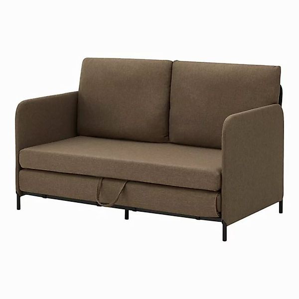 en.casa Schlafsofa, »Soini« mit Liegefunktion 2-Sitzer 78x125x67 cm Braun günstig online kaufen