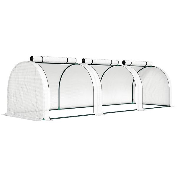 Outsunny Gewächshaus mit PE-Gitterfolie Aufrollbar Seitenwände, UV-beständi günstig online kaufen