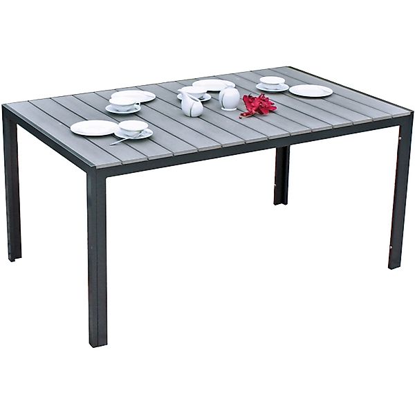 Garden Pleasure Gartentisch Olivia Rechteckig Grau 150 cm x 90 cm günstig online kaufen