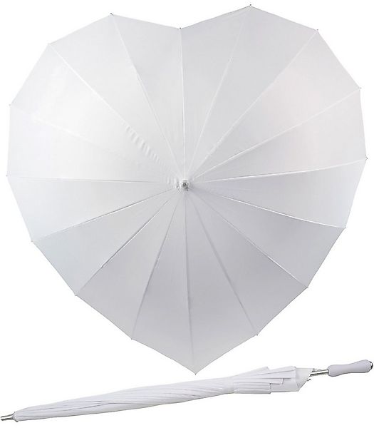 iX-brella Stockregenschirm XXL Herz Hochzeitsschirm Brautschirm Wedding Hea günstig online kaufen