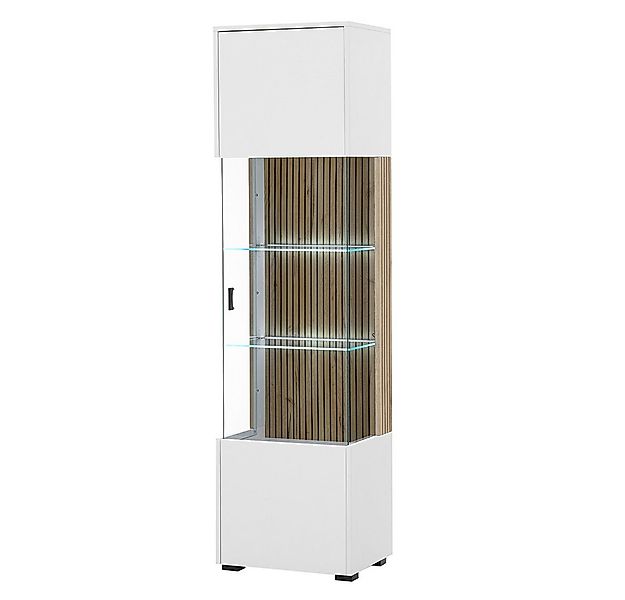 Lomadox Vitrine HUNTER-61 Vitrinenschrank Standvitrine Beleuchtung weiß mat günstig online kaufen