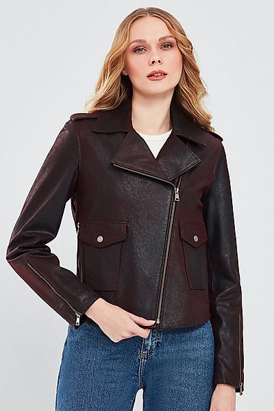 Derimod Lederjacke Amor Biker-Lederjacke Regular Fit, Reißverschluss, Schal günstig online kaufen