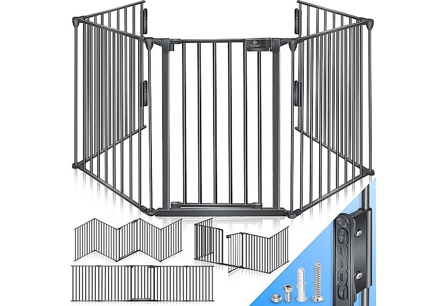 KESSER Ofenschutzgitter, Kaminschutzgitter mit Tür Metall Laufgitter Türsch günstig online kaufen