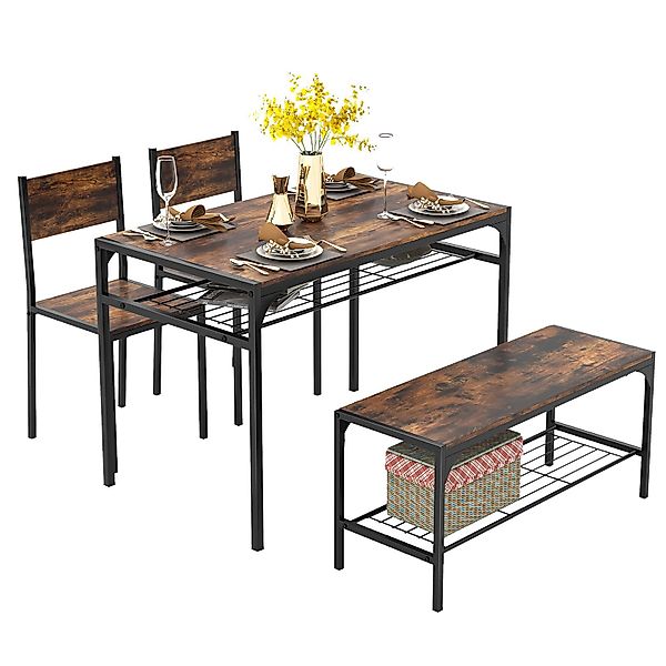 COSTWAY Essgruppe, (4-tlg), Küchentisch mit 2 günstig online kaufen