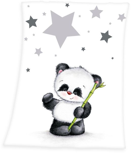 Babydecke Panda Microfaserflausch-Decke 75/100 cm Kuscheldecke, günstig online kaufen