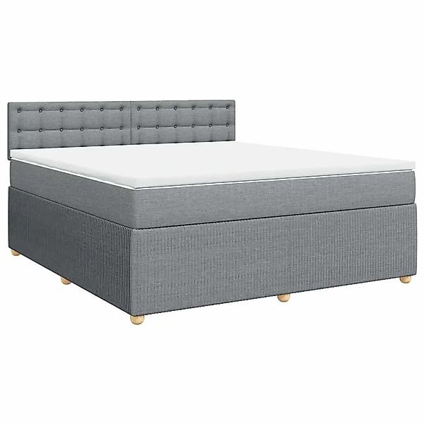 vidaXL Boxspringbett mit Matratze Hellgrau 180x200 cm Stoff 3289849 günstig online kaufen