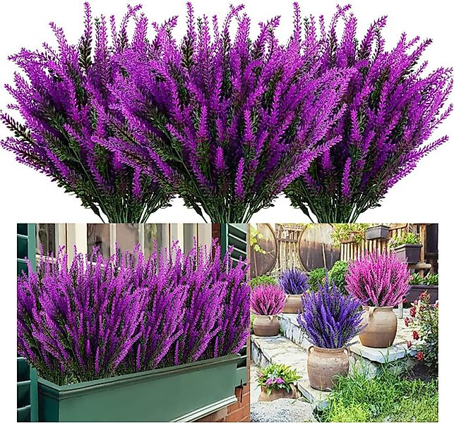 Kunstblumenstrauß 12 Bündel Kunstlavendelblumen, Kunstpflanzen für günstig online kaufen