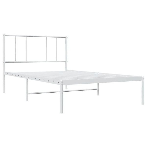 vidaXL Bettgestell mit Kopfteil Metall Weiß 100x200 cm 352524 günstig online kaufen