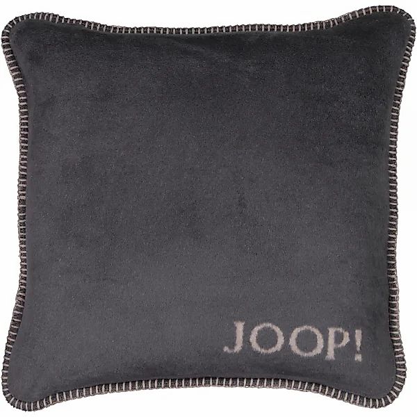 JOOP! Kissenhülle Uni-Doubleface - Größe: 50x50 cm - Farbe: Anthrazit-Taupe günstig online kaufen