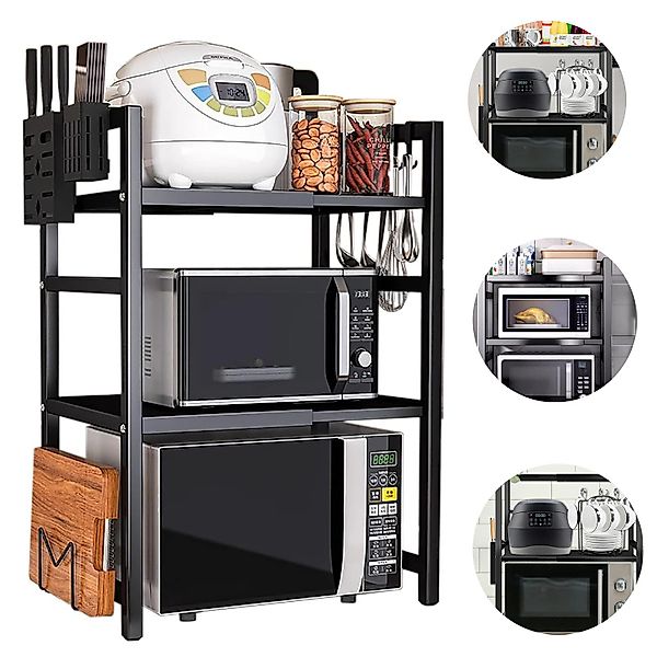 STILVORA Küchenregal Erweiterbares Mikrowellenständer Standregal Gewürzrega günstig online kaufen