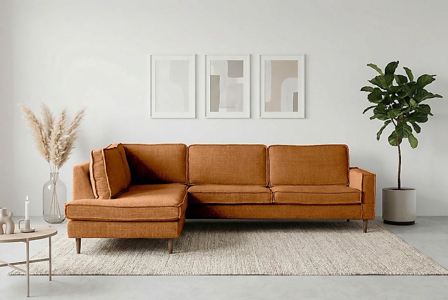 Home affaire Ecksofa "Pinto Skandi, 290 cm, Chenille, Struktur, Ottomane li günstig online kaufen