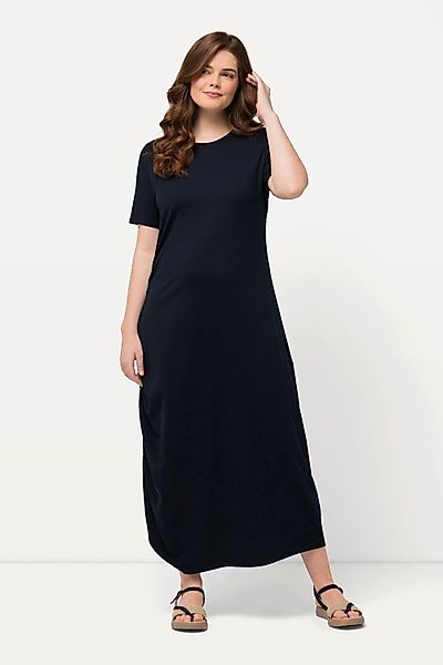 Ulla Popken Midikleid Jersey-Maxikleid Rundhals Halbarm günstig online kaufen