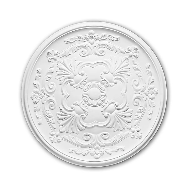 PROFHOME 156024 RoSette aus Polyurethan DeckenroSette Zierelement 49,6 cm 4 günstig online kaufen