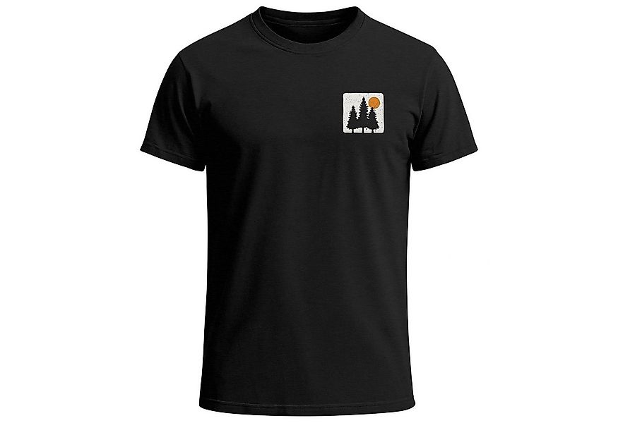 Neverless Print-Shirt Herren T-Shirt mit Wald-Logo Outdoor Badge Naturmotiv günstig online kaufen