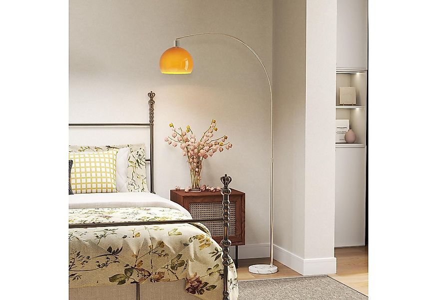 HOMCOM Stehlampe mit Marmorsockel, Lampenschirm, Fußschalter, E27 Fassung, günstig online kaufen