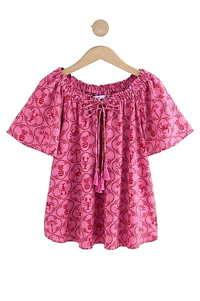 Next Blusenshirt Kurzärmliges Bardot-Oberteil mit Neckholder günstig online kaufen