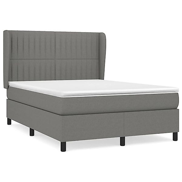 vidaXL Boxspringbett mit Matratze Dunkelgrau 140x200 cm Stoff 3128126 günstig online kaufen