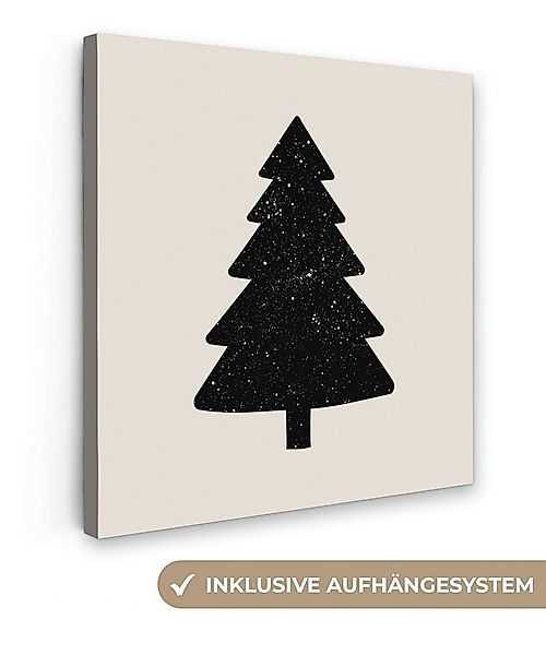 OneMillionCanvasses® Leinwandbild Weihnachtsbaum - Schwarz - Urlaub - Beige günstig online kaufen