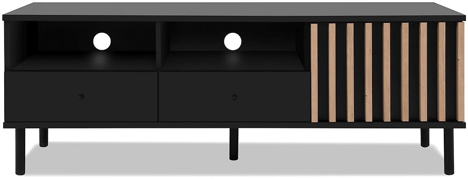Finori TV-Board, schwarz / Dekor Artisan Oak B x H x T ca. 138 x 49 x 40 cm günstig online kaufen