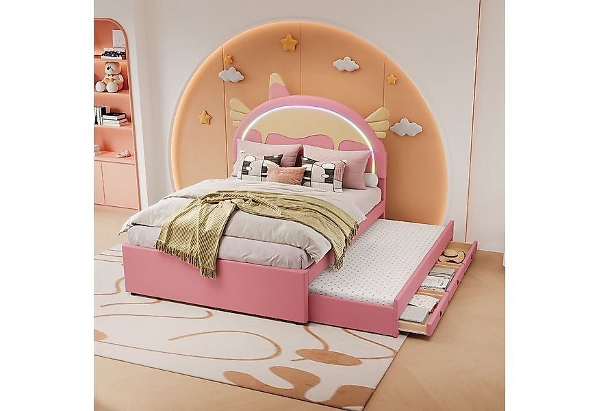 TavilaEcon Kinderbett Cartoon Einhornform Kinderbett Familienbett Jugendbet günstig online kaufen