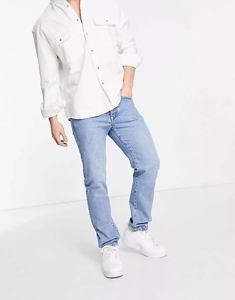 Topman – Straight Jeans in heller Waschung-Blau günstig online kaufen
