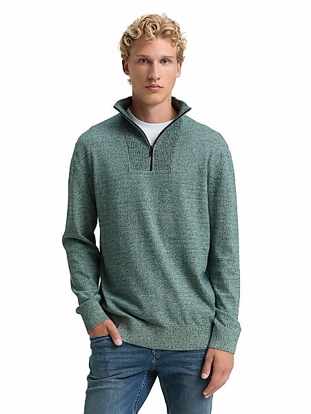 TOM TAILOR Denim Strickpullover mit Rippbündchen günstig online kaufen