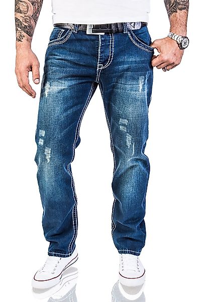 Rock Creek Straight-Jeans Herren Jeans Stonewashed günstig online kaufen