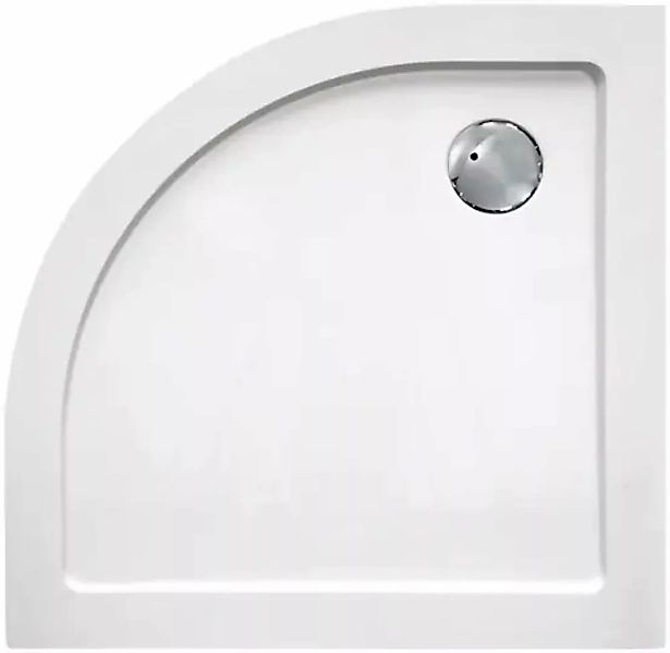 Sanotechnik Duschwanne Extraflach SMC Viertelkreis 100 cm x 100 cm Weiß günstig online kaufen