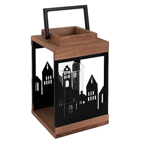 ECD Germany Kerzenlaterne Holzlaterne Windlicht Deko-Laterne Gartenwindlich günstig online kaufen